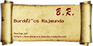 Burdács Rajmunda névjegykártya